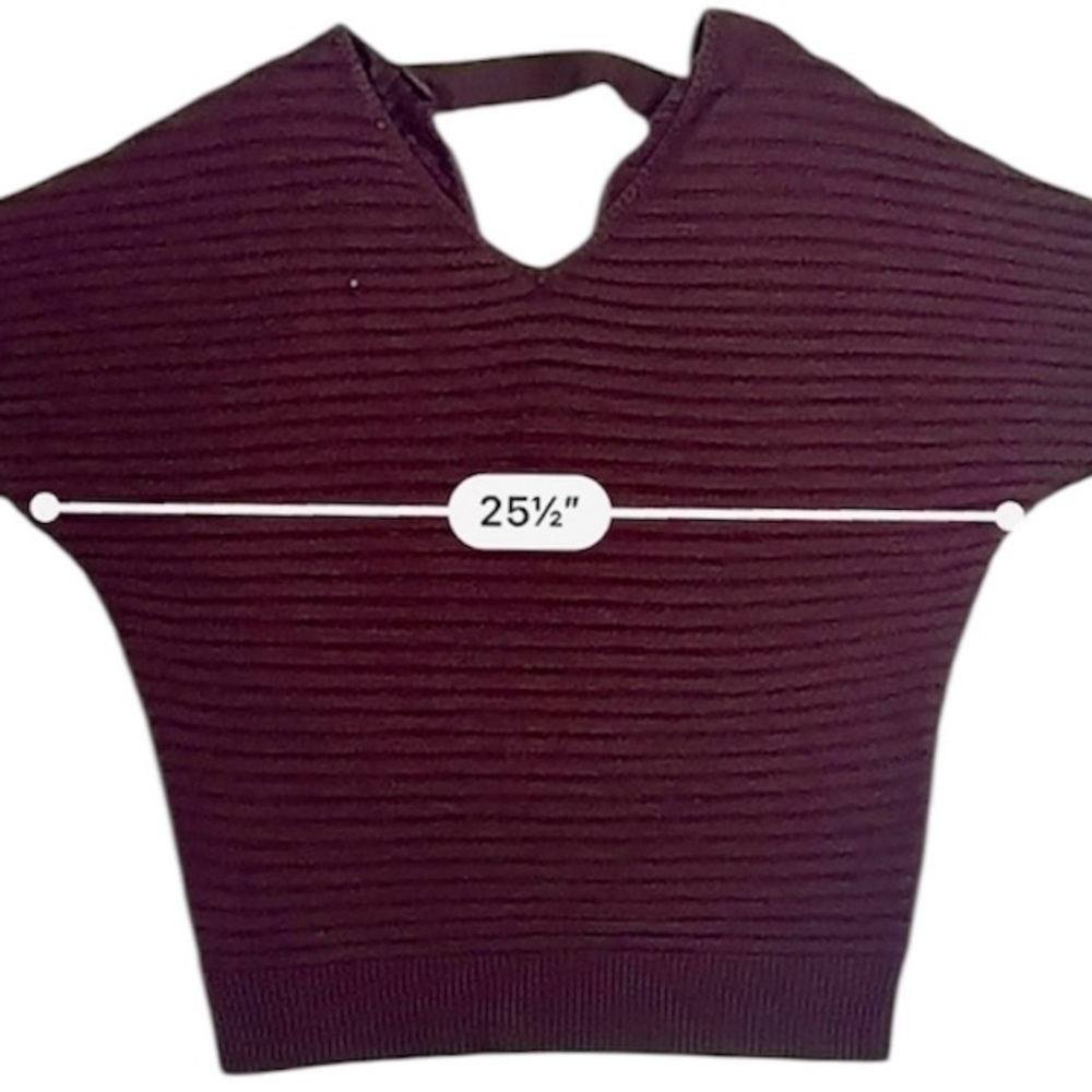 Soho New York & Company Burgundy Open Back Sweater Tunic Knit Pullover – Size M - Picture 12 of 14